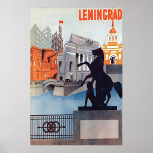 Affiche de voyage de Leningrad années 1930, Saint-