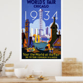 Affiche de voyage de l'exposition vintage du monde (Cuisine)