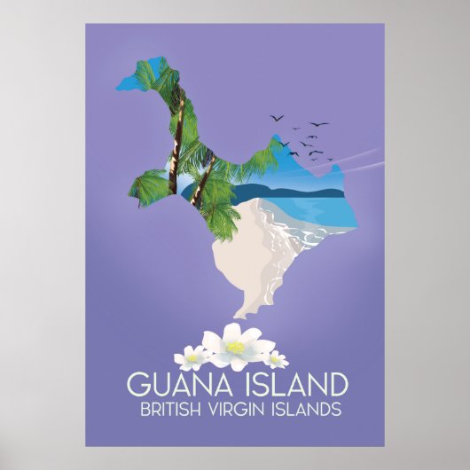 Affiche de voyage de l'île de Guana Îles Vierges b (Devant)