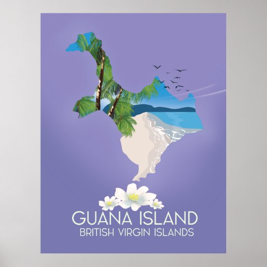 Affiche de voyage de l'île Guana Îles Vierges brit (Devant)