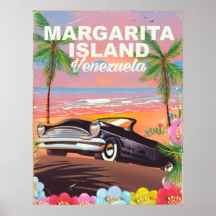 Affiche de voyage de l'île Margarita - Venezuela