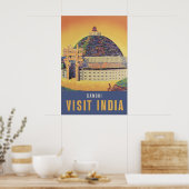 Affiche de voyage de l'Inde ancienne Stupa de Sanc (Cuisine)