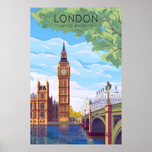 Affiche de voyage de Londres Big Ben (Devant)