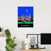 Affiche de voyage de Londres sous le ciel nocturne (Bureau à domicile)