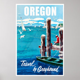 Affiche de voyage de l'Oregon Coast Art Impression