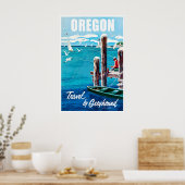 Affiche de voyage de l'Oregon Coast Art Impression (Cuisine)