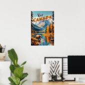 Affiche de voyage de l'ours grizzly du Canada (Bureau à domicile)
