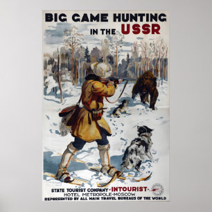 Affiche de voyage de l'Union Soviétique Chasse de 