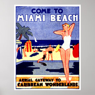 Affiche de voyage de Miami 1925