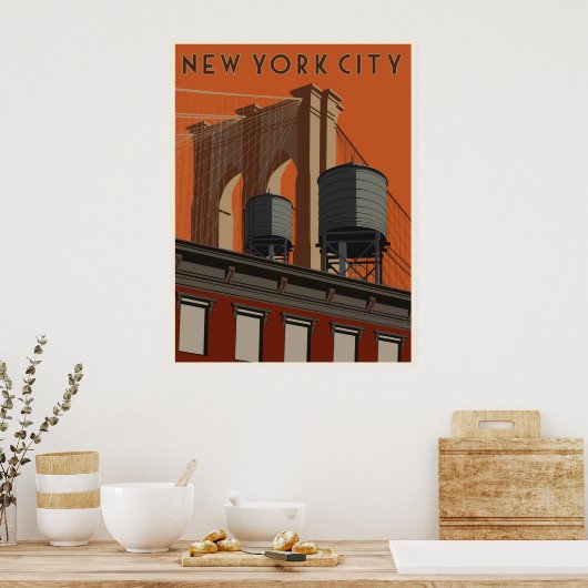 Affiche de voyage de New York (Cuisine)