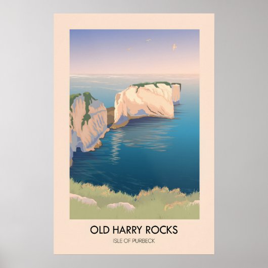 Affiche de voyage de Old Harry Rocks Dorset bord d (Devant)
