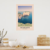 Affiche de voyage de Old Harry Rocks Dorset bord d (Cuisine)