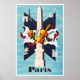 Affiche de voyage de Paris Impression française d'