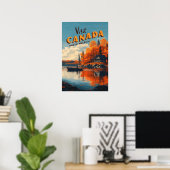 Affiche de voyage de pêche du lac Canada (Bureau à domicile)
