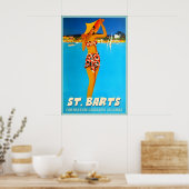 Affiche de voyage de plage tropicale des Caraïbes (Cuisine)