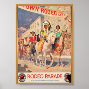 Affiche de voyage de rodéo