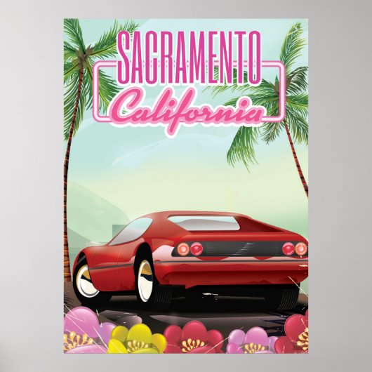 Affiche de voyage de Sacramento en Californie (Devant)