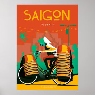 Affiche de voyage de Saigon vietnam