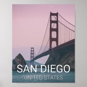 Affiche de voyage de San Diego City Skyline