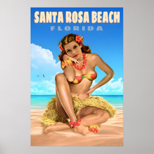 Affiche de voyage de Santa Rosa Beach Floride Sea