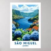 Affiche de voyage de São Miguel Azores décoration (Devant)
