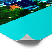 Affiche de voyage de Seattle sous un ciel d'aube (Coin)