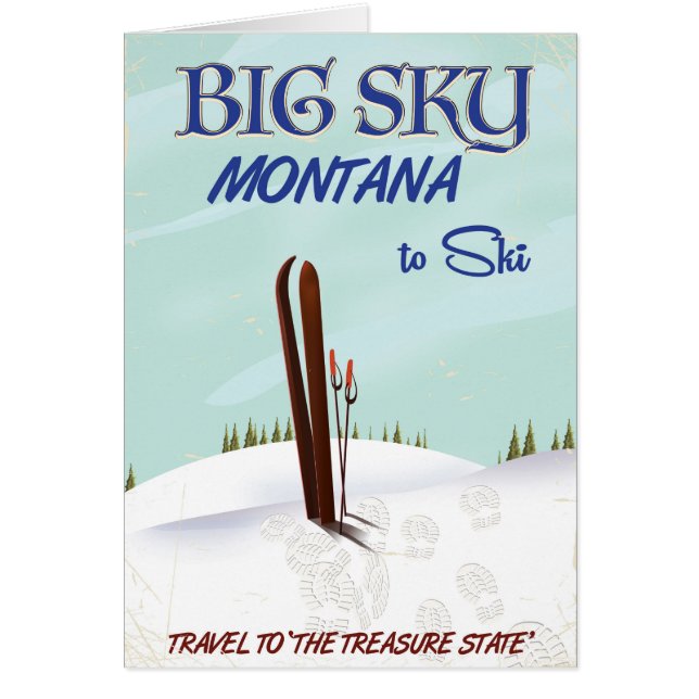 Affiche de voyage de ski à Big Sky, Montana (Devant)