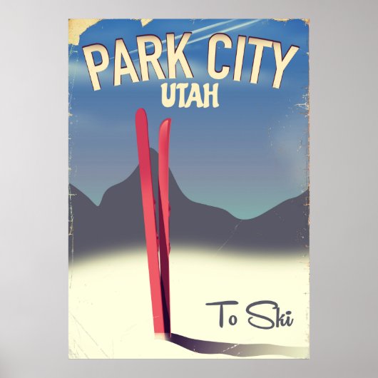 Affiche de voyage de ski à Park City Utah (Devant)