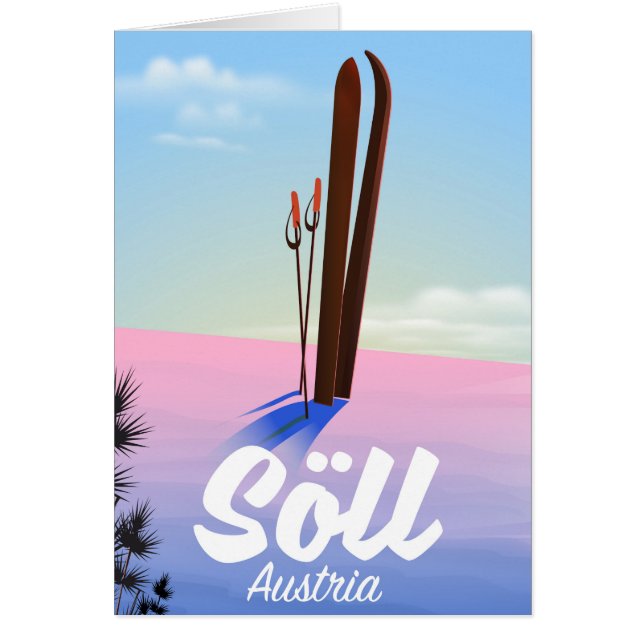 Affiche de voyage de ski à Söll, Autriche (Devant)
