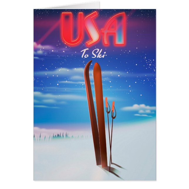 affiche de voyage de ski aux États-Unis (Devant)