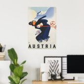 Affiche de voyage de ski en Autriche (Bureau à domicile)