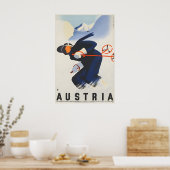 Affiche de voyage de ski en Autriche (Cuisine)