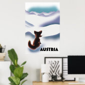 Affiche de voyage de ski en Autriche (Bureau à domicile)