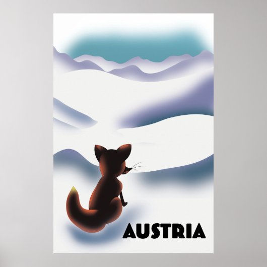 Affiche de voyage de ski en Autriche (Devant)