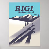 Affiche de voyage de ski Rigi Suisse (Devant)