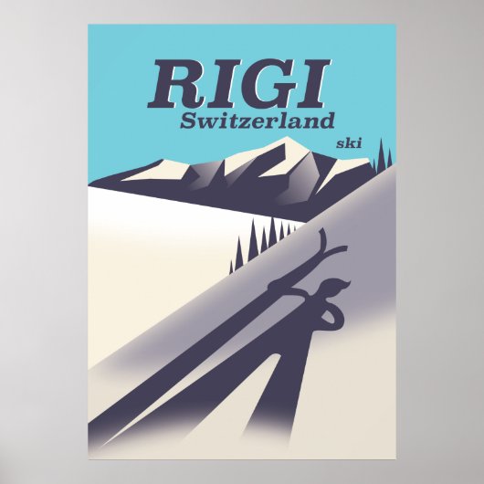 Affiche de voyage de ski Rigi Suisse (Devant)