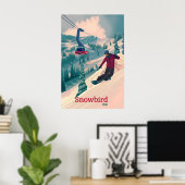 Affiche de voyage de snowboard à Snowbird (Bureau à domicile)