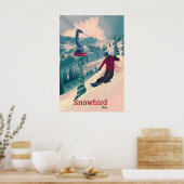 Affiche de voyage de snowboard à Snowbird (Cuisine)