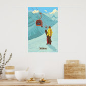 Affiche de voyage de snowboard à Solden (Cuisine)