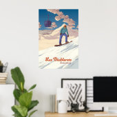 Affiche de voyage de snowboard aux Diablerets (Bureau à domicile)