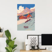 Affiche de voyage de snowboard Sixt (Bureau à domicile)