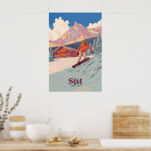 Affiche de voyage de snowboard Sixt (Cuisine)