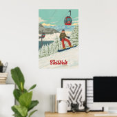 Affiche de voyage de snowboard SkiWelt Autriche (Bureau à domicile)