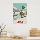 Affiche de voyage de snowboard SkiWelt Autriche (Cuisine)