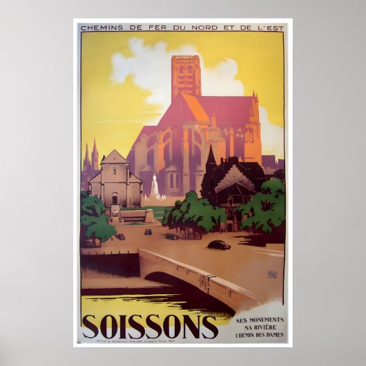 Affiche de voyage de Soissons Impression française (Devant)