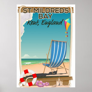Affiche de voyage de St MilCentaines Bay Kent Engl