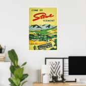 Affiche de voyage de Stowe Impression Vermont Art (Bureau à domicile)