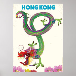 Affiche de voyage de style Vintage à Hong Kong