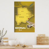 Affiche de voyage de style vintage Botswana. (Cuisine)