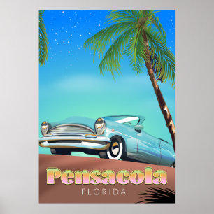 Affiche de voyage de style vintage de Pensacola, F